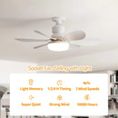 Axyaa Modern Ceiling Fan Light Remote Control E27 Bedroom Study Room Electric Fanlamp