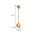 Axyaa Cartoon Dessert Spoon Set - Gold Cutlery for Coffee, Ice Cream, and More
