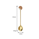 Axyaa Cartoon Dessert Spoon Set - Gold Cutlery for Coffee, Ice Cream, and More