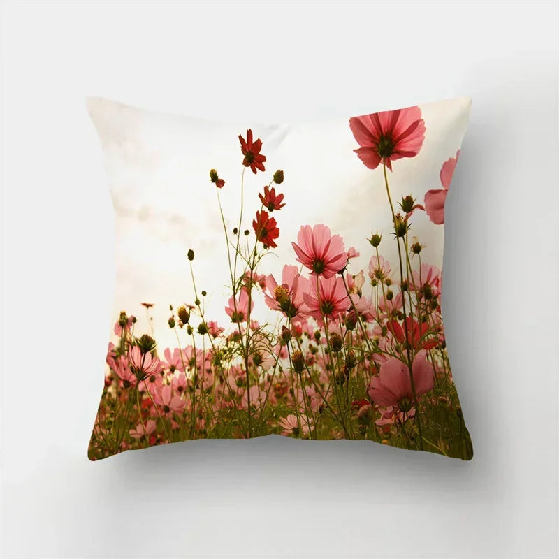 Axyaa Butterfly Charms Pillowcase: Sofa Car Waist Cushion Cover - Ins Style Landscape