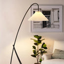 Axyaa Retro Floor Lamp with Pleated Lampshade for Living Room and Study Room
