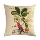 Axyaa Parrot Leaf Fruit Linen Pillow Cover 45*45cm