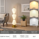 Axyaa Nordic Floor Lamp Iron Base LED Cream Lampshade Home Decor