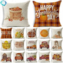 Axyaa Pumpkin Plant Linen Throw Pillowcases for Home Decor