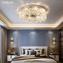 Axyaa Modern Crystal Round Dimmable LED Ceiling Light