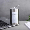 Axyaa Stainless Steel Double-layer Coffee Cup with Straw