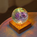 Axya Luminous LED Crystal Ball Lamp with Wooden Base Sky Night Light