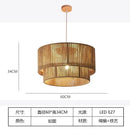 Axyaa Rattan Chandelier Woven Ceiling Lamp - Country Style Decoration