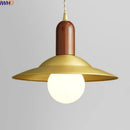 Axyaa Nordic Copper Wood LED Pendant Lamp - Modern Hanging Light Fixtures