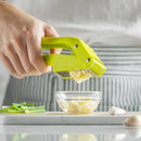 Axyaa 2-in-1 Garlic Press Slicer Kitchen Tool - Manual Pull Type Punch