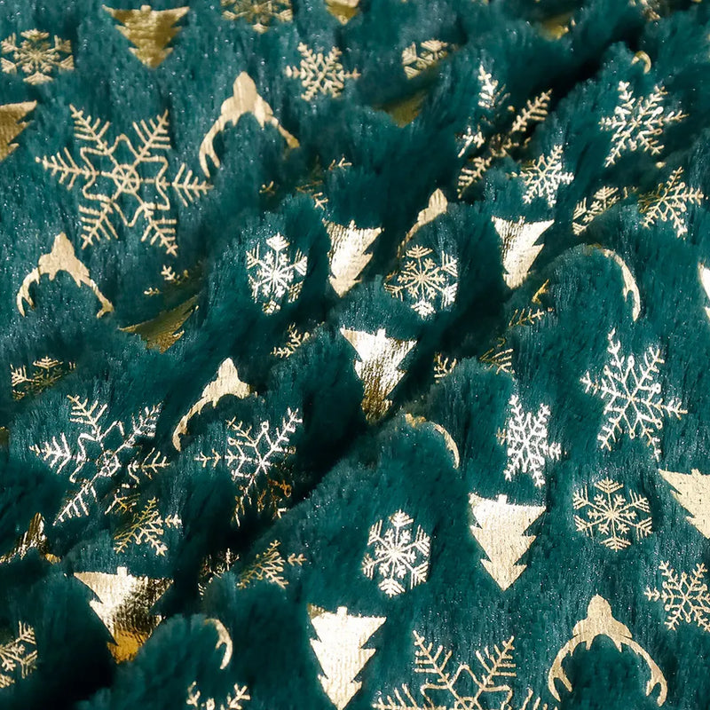Axyaa Christmas Foil Print Cushion Cover with Snowflake Elk Design