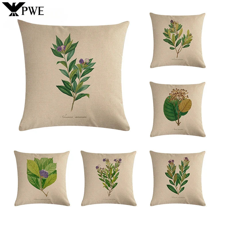 Axyaa Plant Print Embrace Pillowcase 45*45cm