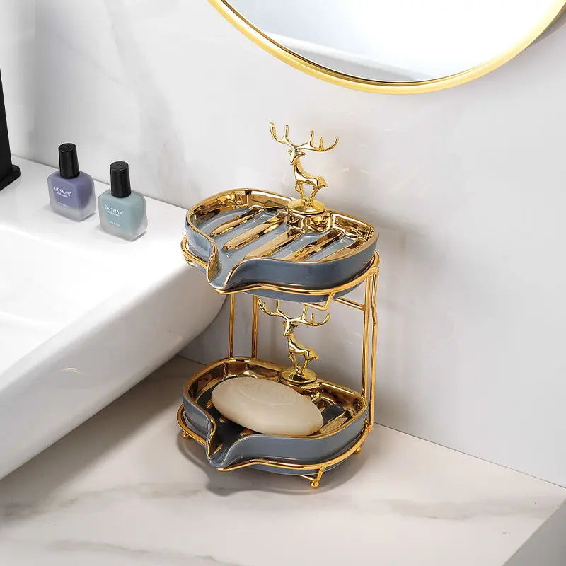 Axya Gold Soap Box Wall Mounted High-Grade Storage Rack