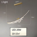 Axyaa Feather Bird Acrylic Pendant Chandelier - Modern Art Home Decoration Lighting