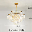 Axyaa Golden Crystal LED Chandelier for Elegant Living Spaces