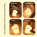 Axyaa Unicorn Silicone LED Night Light - Rechargeable Cute Animal Bedroom Lamp