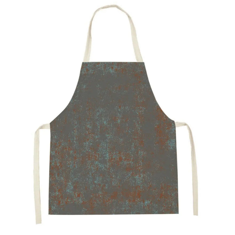 Axyaa Blue Wave Kitchen Apron: Yellow Striped Wood Texture, Adult & Kids Bib