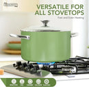 Axyaa 6-Qt Nonstick Ceramic Coated Stock Pot with Lid Induction Compatible