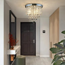Axyaa Modern Crystal Ceiling Chandelier - Luxury LED Gold/Silver Light Fixture for Home Decor