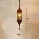 Axyaa Retro Bronze Iron Chandelier with Colorful Glass Lighting
