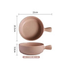 Axyaa Ceramic Noodle Bowl with Handle, Personal Tableware, Soup Plate