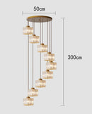 Axyaa Modern Ring Stairs LED Pendant Chandelier for Living & Dining Room Lighting