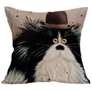 Cat Linen Cushion Cover by Axyaa - Home Decor Pillowcase 45*45cm