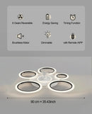 Axyaa Modern Acrylic Iron Ceiling Fan Light with Dimmable Remote Control