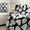 Axyaa Deer Plush Geometric Knitted Jacquard Blanket - Soft & Cozy Office Nap Blanket
