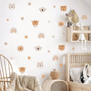Axyaa Rainbow Bear Animals Nursery Wall Decals for Girls Bedroom Decor