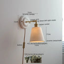 Axyaa Modern Nordic LED Stair Lamp with Pull Switch - Cream Wall Light for Bedroom