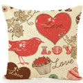 Axyaa Cartoon Couple Linen Pillowcase: Cute Room Decor & Valentine's Day Gift