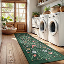 Nordic Flower Print Runner Rug by Axyaa: Advanced Light Luxury Corridor Mat