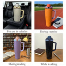 Axyaa 40oz Stainless Steel Insulated Straw Water Bottle Hot Cold Vacuum Flask Mug