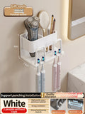 Axyaa 3-in-1 Bathroom Organizer: Toothbrush, Toothpaste, Electric Brush Holder Shelf Rack