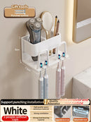 Axyaa 3-in-1 Bathroom Organizer: Toothbrush, Toothpaste, Electric Brush Holder Shelf Rack