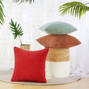 Axyaa Christmas Red Striped Corduroy Pillow Covers Set