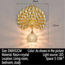 Axyaa Peacock Wall Lamp: Retro 3D Backdrop Lighting for Living Room & Bedroom