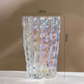 Axyaa Relief Texture Glass Vase Creative Hydroponic Flower Pot Decor Desk Decoration