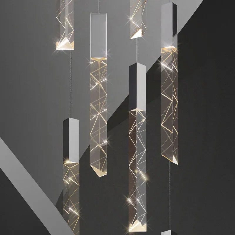 Axyaa Crystal Glass Pendant Light for Modern Living Spaces