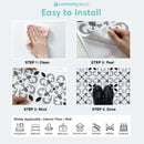 Axyaa Peel and Stick Vinyl Floor Tile Sticker, 20 x 20cm Square, Non-slip Self-adhesive Wall Sticker