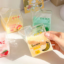 Axyaa 380ml Kawaii Milk Carton Glass Cup Strawberry Peach Theme