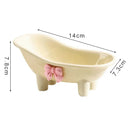 Axyaa Bowknot Design Soap Dish: Cute Plastic Soap Holder for Bathroom Accessories