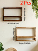 Axyaa Rustic Wood Floating Wall Shelves for Decorative Storage and Display