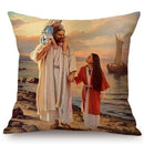 Jesus Christ Portrait Axyaa Cushion Cover: Home Decor Oil Painting Car Art Pillow Cover