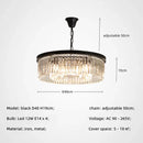 Axyaa Retro Gold Black Metal Crystal Pendant Lights with Chain Hanging, LED Suspension Lamp