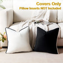 Axyaa Black White Velvet Pillow Covers Modern Home Decor Accent Sofa Bed