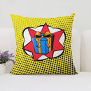 Axyaa Pop Art Cushion Cover: Fun Cartoon Pillow for Living Room Sofa or Bed