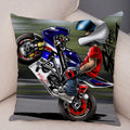 Axyaa Cartoon Motorcycle Pillowcase for Home, Sofa, Car - Polyester - Colorful Design