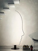 Axyaa Minimalist LED Face Floor Lamp for Living Room and Bedroom Lighting